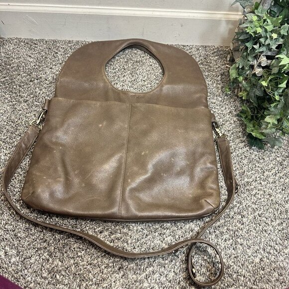 Azra Bracelet Bag Hobo Large Shoulder Bag Brown Leather Crossbody Strap - Picture 4 of 6